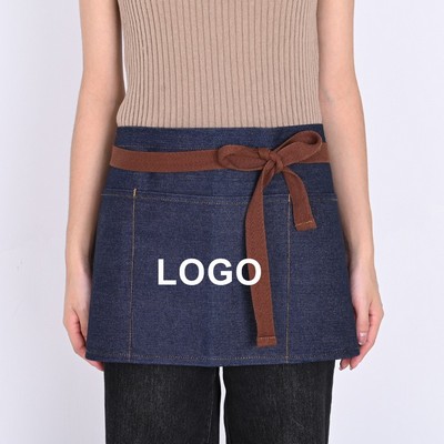 Unisex Cotton denim Waist Apron w/ Pocket