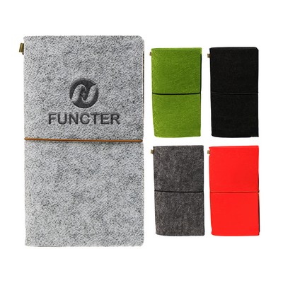 Felt Passport Holder Notebook 60 Sheets 8.7*4.9"