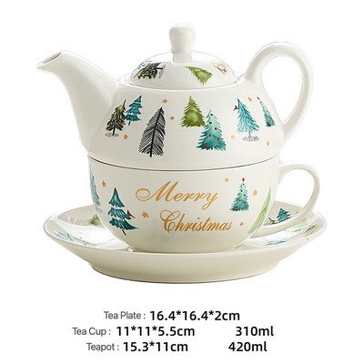 Christmas Tree Teapot and Cup Set