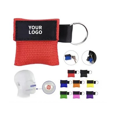 Emergency CPR Face Shield Keychain Kit 2" x 2"