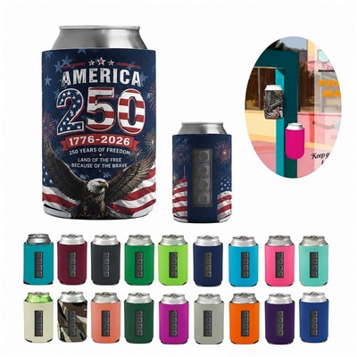 Neoprene 12 oz Can Cooler with Magnetic Side