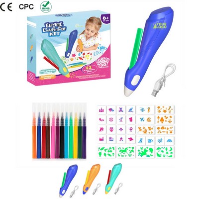 6.88" Customizable Rechargeable Airbrush Set Send USB Data Cable And Colored Pens
