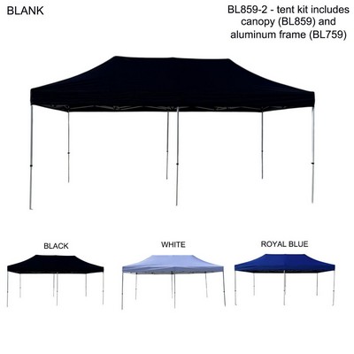 20' Tent Kit, Heavy Duty Canopy & Aluminum Frame, Blank only