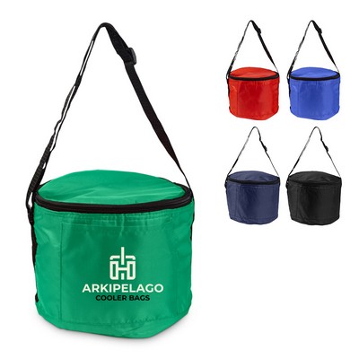 6-Can Capacity Round Insulated Cooler Bag