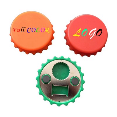 Full Color Large Bottle Cap Magnetic Bottle Opener
