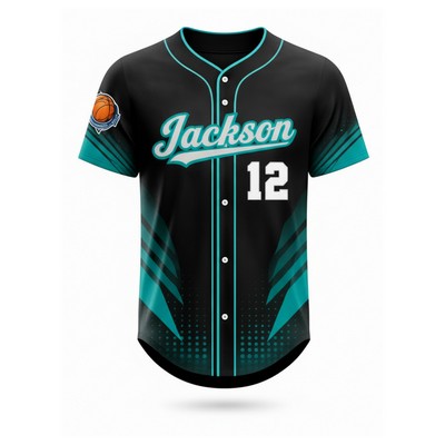 Men's Sublimated Upf Drifit Full Button Baseball Jersey