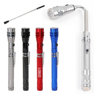 Magnetic Pickup Tool With Telescoping Flashlight