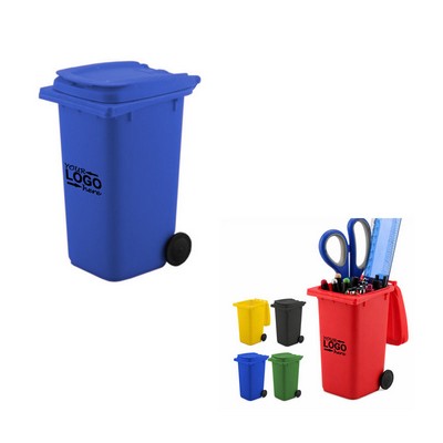 Mini Trash Can Pen Holder Desktop Organizer PP Stationery Container
