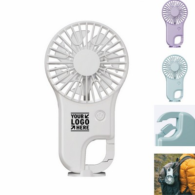 Mini Rechargeable Handheld Fan with Carabiner