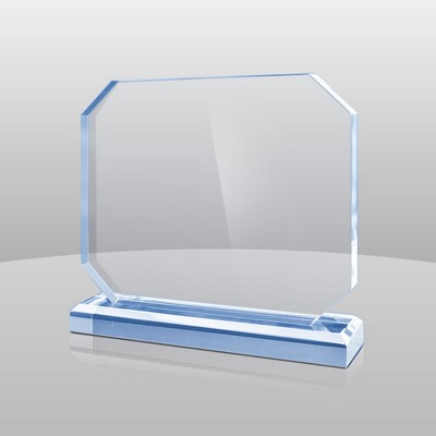 Horizontal Mount Blue Rectangular Award I (7"x7"x2")