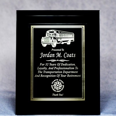 Black Glass Plaque (7"x9")