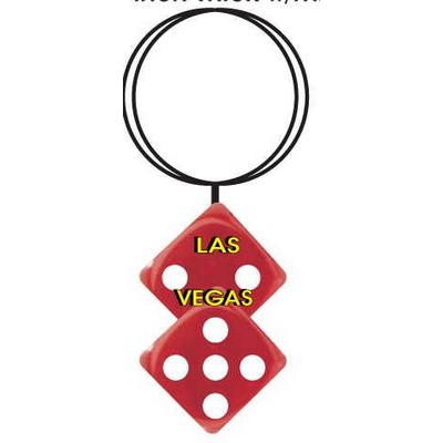 Las Vegas Dice Key Chain w/Clear Mirrored Back (8 Square Inch)