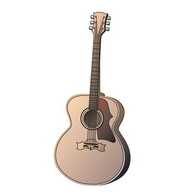 Acoustic Guitar Promotional Magnet w/ Strip Magnet (2 Square Inch)