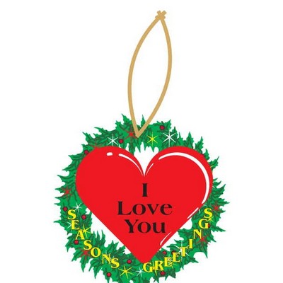 Heart Promotional Wreath Ornament w/ Black Back (3 Square Inch)
