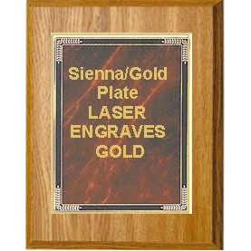 Oak Plaque 9" x 12" - Sienna Marble Mist 7" x 10" Plate