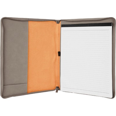 Portfolio - Gray/Engraves Black, Leatherette - 9-1/2" x 12"