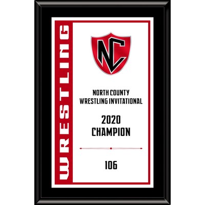 5" x 7" Black Matt Board Varsity Plaque with Full Color Imprint