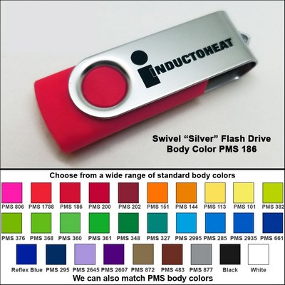 Swivel Flash Drive - 128MB Memory - Body PMS 186 Red