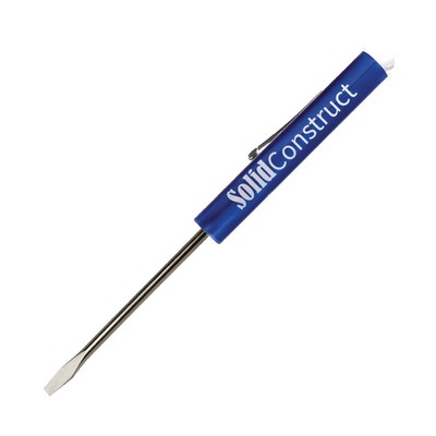 Pocket Screwdriver 1/8" Flat Tip Blade + Button Top