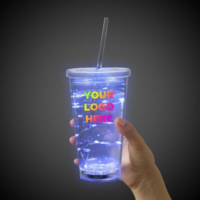 16 Oz. Blue String Light LED Cup