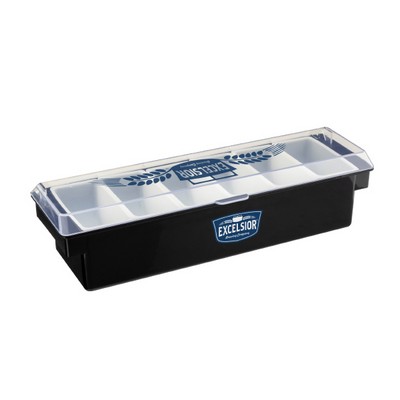 Black Plastic Domed-Lid Condiment Caddy