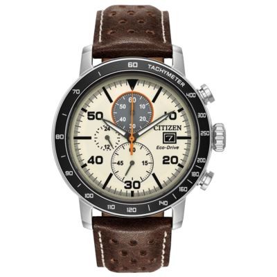 Citizen Men's Brycen Eco-Drive Stainless Steel Watch w/Black Bezel