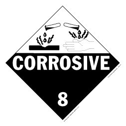 Corrosive Vinyl Placard - 10.75" x 10.75"