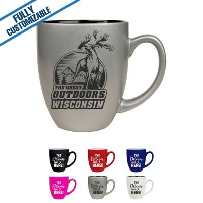 16 Oz. Silver Ceramic Bistro Mug