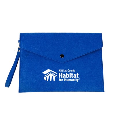 Felt A4 Document File Folder W/Wrist Strap