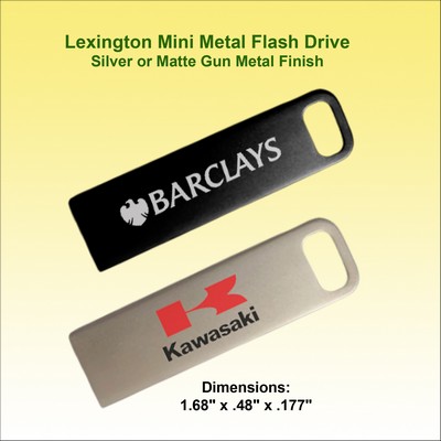 Mini Metal Lexington Flash Drive - Gun Metal or Silver Finish 512mb