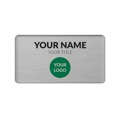 The Mighty Badge 50 Unit Kit, Silver 1.5 x 2.75, Magnet Fastener, For Laser Printer