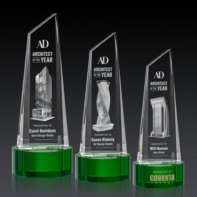 Akron Tower 3D Award on Base - Green