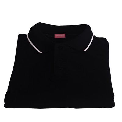 Polo Cotton Airtex Tipped Collar blue-XS - 5XLT