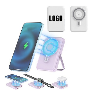 3" 1 Custom ABS 10000mAh Sleek Stand Wireless Charger w/LED Display & Cables