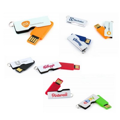 Mini Wide Body Swivel USB Flash Drive - 8 GB
