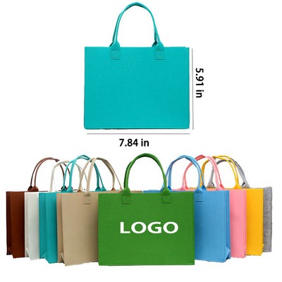 8" Custom High Capacity Shopping Felt Tote Bag 8"x6"