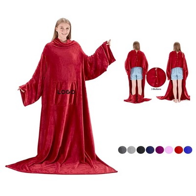 Sleeved Fleece Throw Blanket
