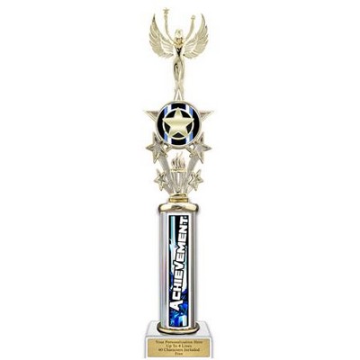 18" Action Matrix Blue Achievement 1 Column Trophy