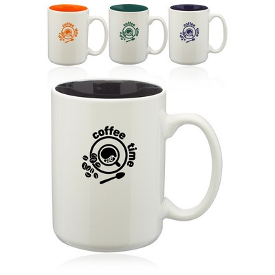 15 oz. Glossy Two-Tone Personalized Ceramic Mugs