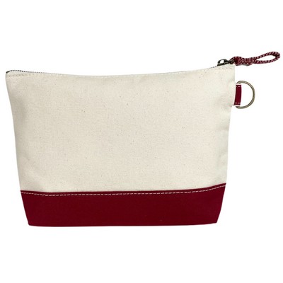 Blank Premium Travel Canvas Pouch | Toiletry Tech Organizer Kit Maroon (11x7x3)