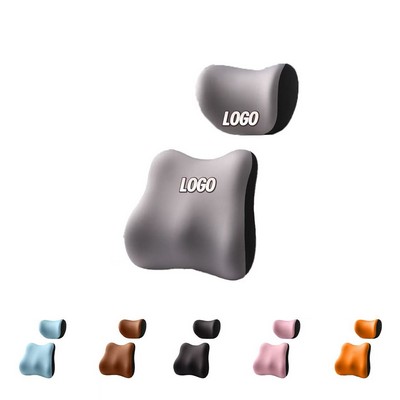 Memory Foam Back and Neck Cushion Set, Ergonomic Support for Office and Car
