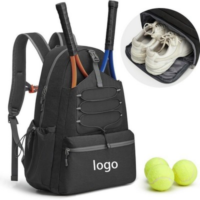 Tennis Racket Backpace with Shoe and 4 Racket Compartments