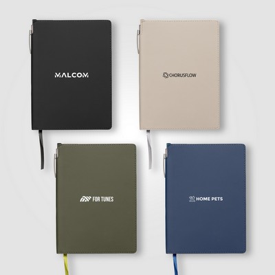 Malmö Recycled PU Extended Pen Loop Journal Pen Set - A5 - Silkscreen