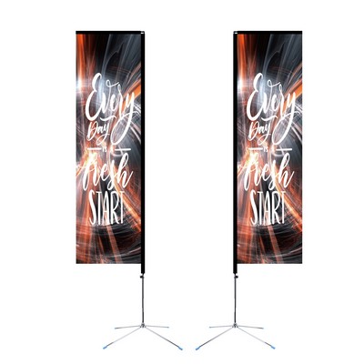 11' Rectangle Flag Kit- 2 Sided With Premier X-Base