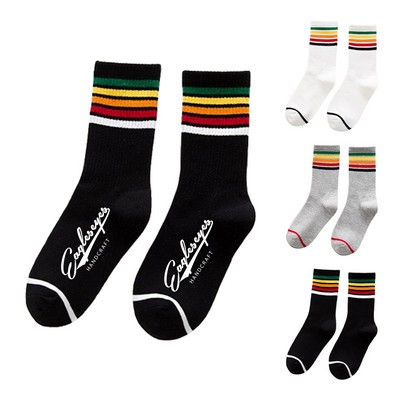 Striped Rainbow Sock
