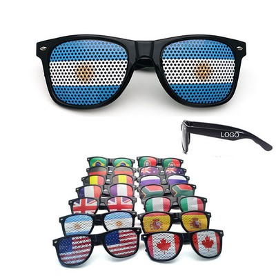 World Cup National Flag Football Sunglasses With Pinhole Stickers