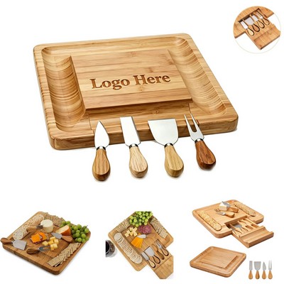 MOQ5 Bamboo Cheese Board Set Wooden Wedding Gifts