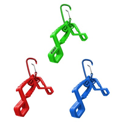 Dual Glove Clips Set with Carabiner - Large & Small Clips