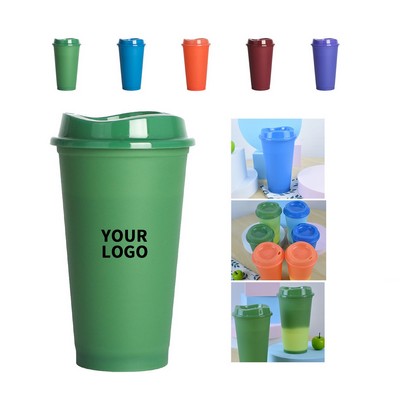 16oz PP Plastic Tumbler With Snap-On Lid