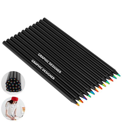 Rainbow Core Colored Pencil Set with Wooden Barrel
